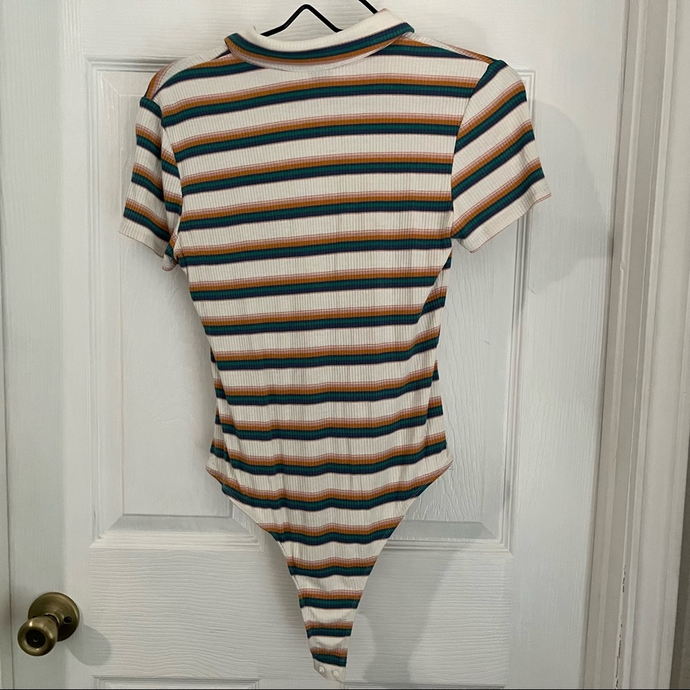Striped, Collared Bodysuit - Picture 3 of 3